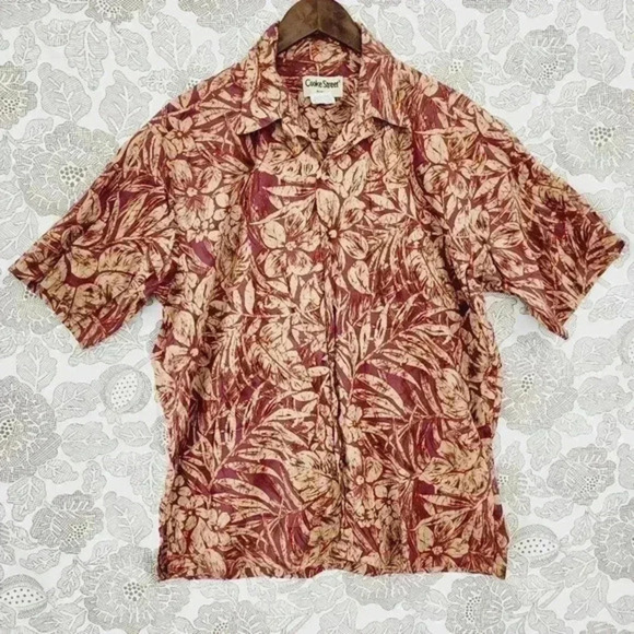 Vintage Cooke Street Honolulu‎  USA Hawaiian Button down Short sleeve Men's L - Picture 1 of 5